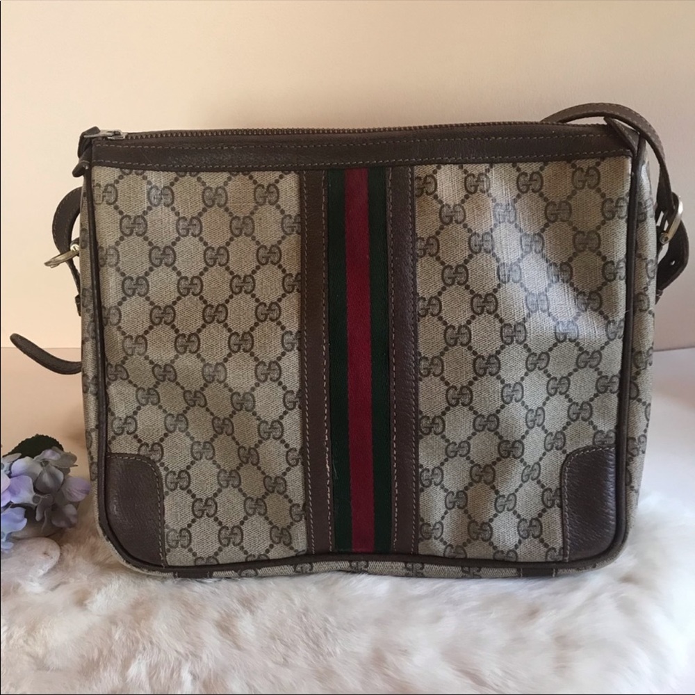 Vintage Gucci GG Supreme Striped Luggage Bag - Picture 5 of 16